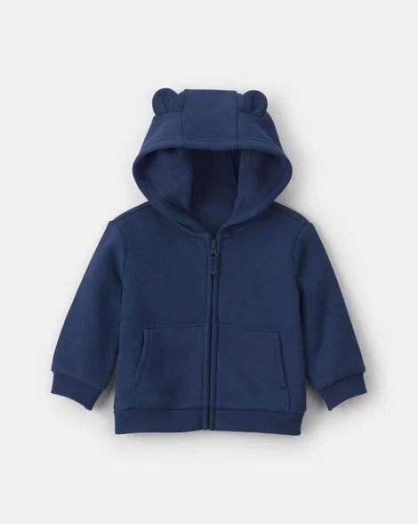 Baby Fleece Zip-Up Hoodie - Burgundy