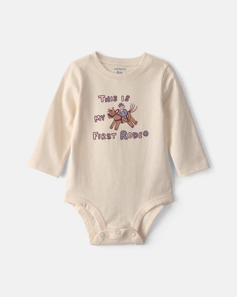 Baby 'Cousin Club' Long-Sleeve Graphic Bodysuit - Cream