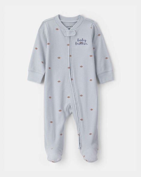 Baby Boy Dog Cotton Snap Sleep & Play Pajamas - Blue