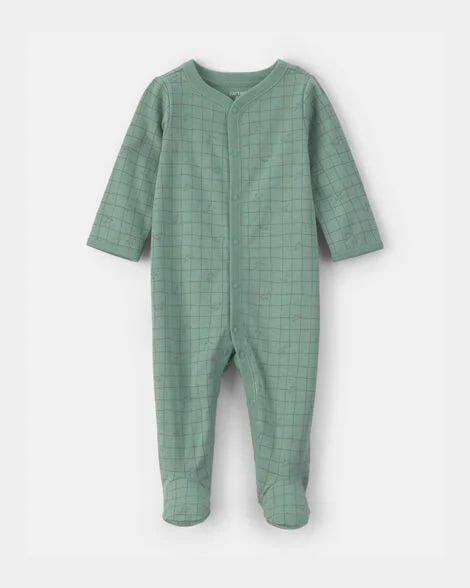 Baby Boy Sports 2-Way Zip Sleep & Play Pajamas - Ivory