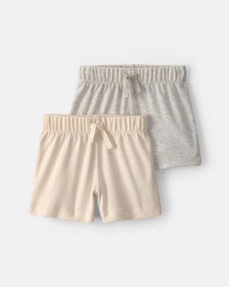 Baby 2-Pack Shorts - Cream/Grey