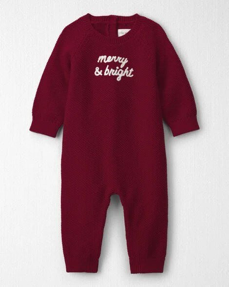 Baby Organic Cotton 'Merry & Bright' Sweater Knit Jumpsuit