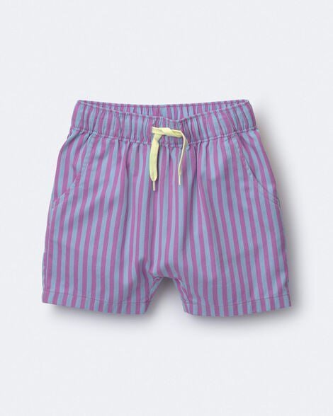 Toddler Boy Playground Shorts in Stripes - Blue/Purple