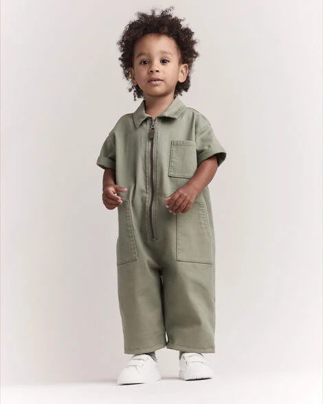 Toddler Day Out™ Cropped Jumpsuit - Cream