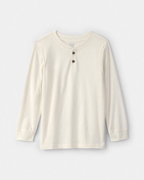 Boys Long-Sleeve Henley T-Shirt - Grey