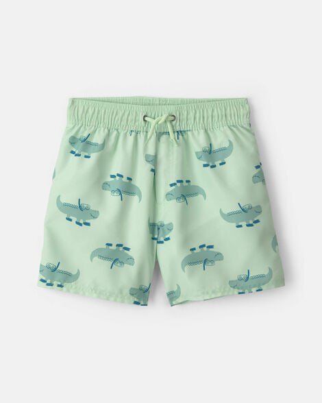 Boys Alligator Swim Trunks - Green