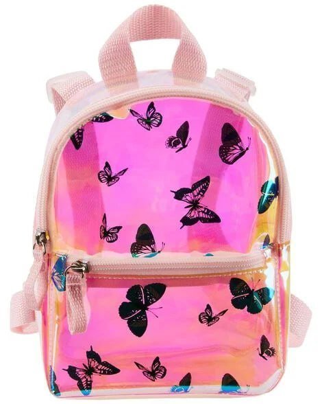 Girls Butterfly Iridescent Mini Backpack - Pink