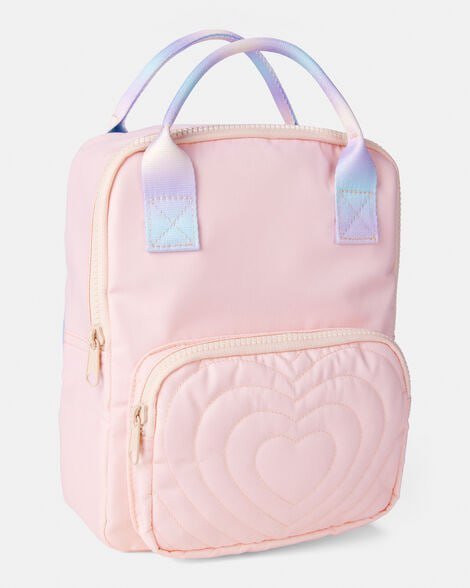 Girls Stitched Hearts Ombre Straps Mini Backpack - Pink