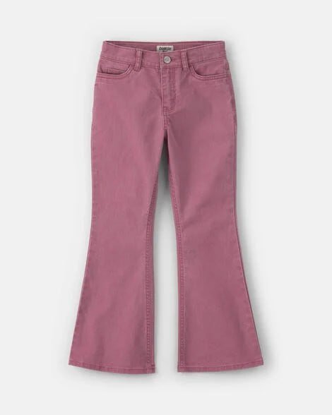 Girls Twill Flare Pants - Purple