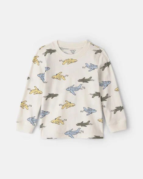 Toddler Boy Dinosaur Long-Sleeve Tee - Brown
