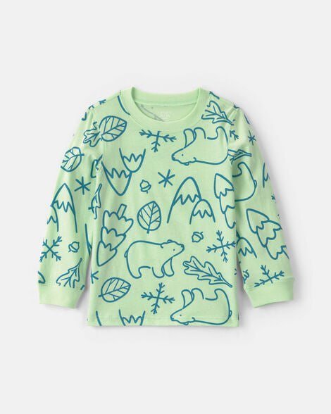 Toddler Boy Dinosaur Long-Sleeve Tee - Brown