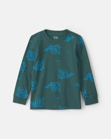 Toddler Boy Dinosaur Long-Sleeve Tee - Brown