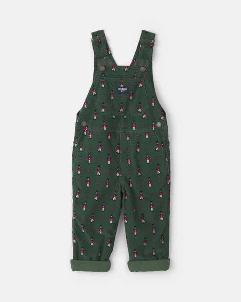 Toddler Boy Airplane Corduroy Overalls - Blue