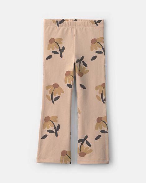 Toddler Girl Bow Cotton Pull-On Stretch Flare Leggings - Blue