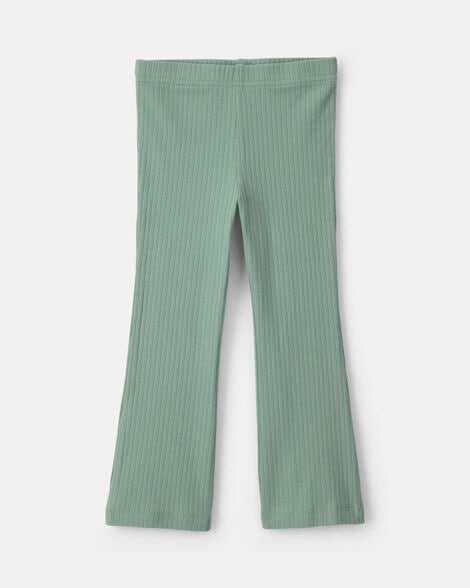Toddler Girl Bow Cotton Pull-On Stretch Flare Leggings - Blue