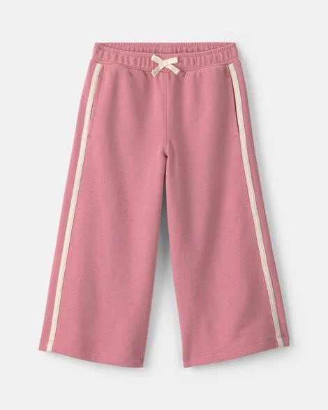 Toddler Girl French Terry Wide-Leg Pants - Tan