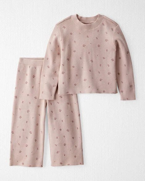 Toddler Girl 2-Piece Organic Cotton Cable Knit Sweater Top & Pant Set