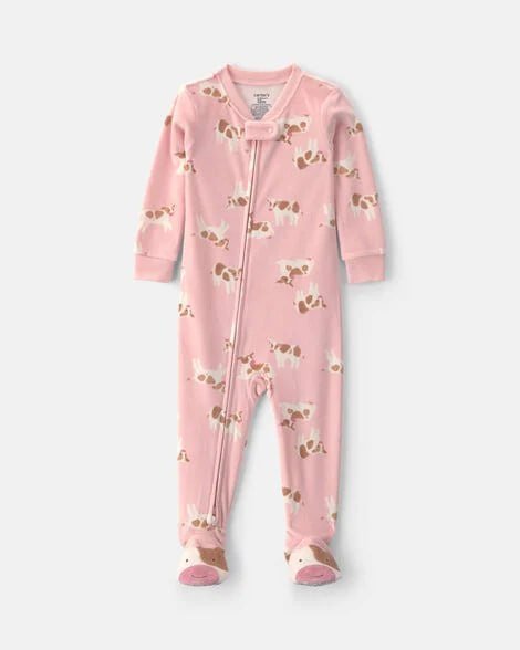 Toddler Girl 1-Piece Floral DreamPlush Snug Fit Footed Pajama