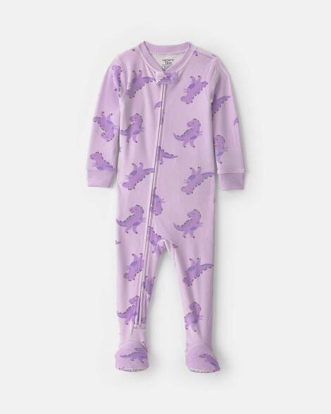 Toddler Girl 1-Piece Floral DreamPlush Snug Fit Footed Pajama