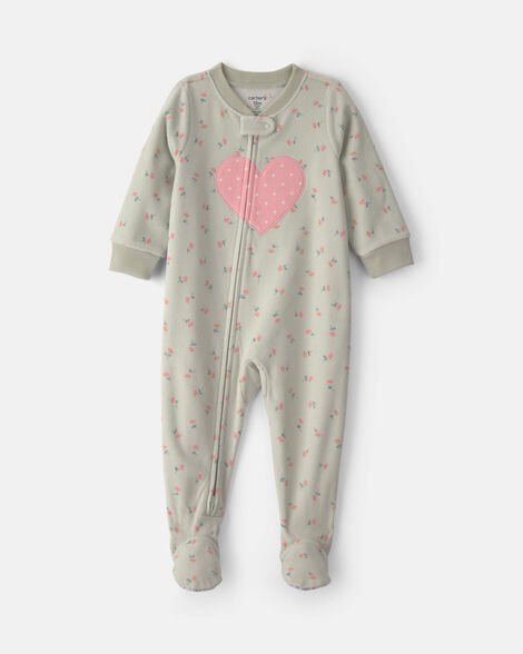 Toddler Girl 1-Piece Butterfly Fleece Loose Fit Footed Pajama - Pink