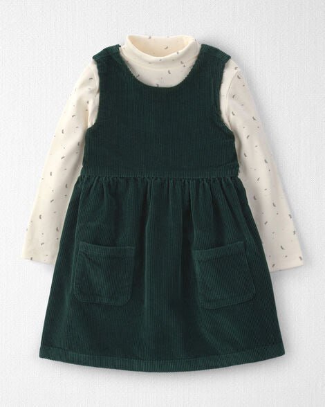 Toddler Girl 2-Piece Organic Cotton Flannel Jumper Set