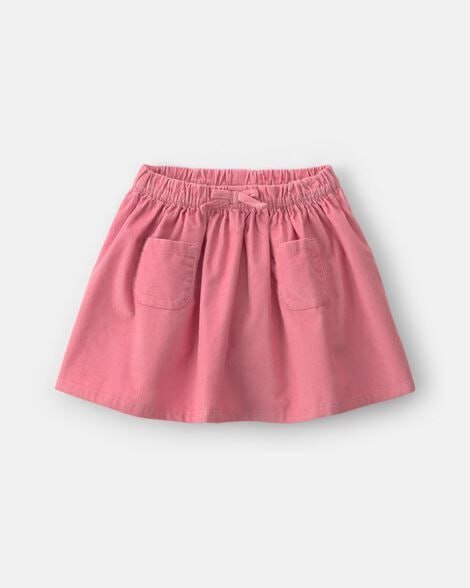 Toddler Girl Bow Corduroy Skort - Pink