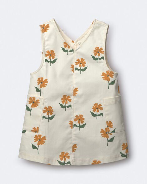 Toddler Girl Otter Pocket Denim Jumper - Olive