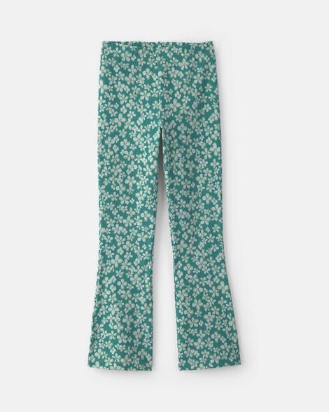 Girls Heart Cotton Pull-On Stretch Flare Leggings - Pink