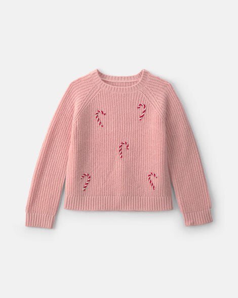 Girls Reindeer Fair Isle Sweater - Cream