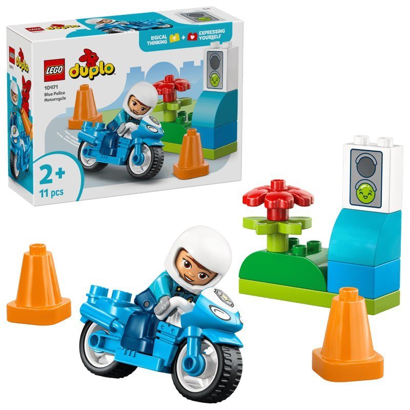 Blue Police Motorcycle