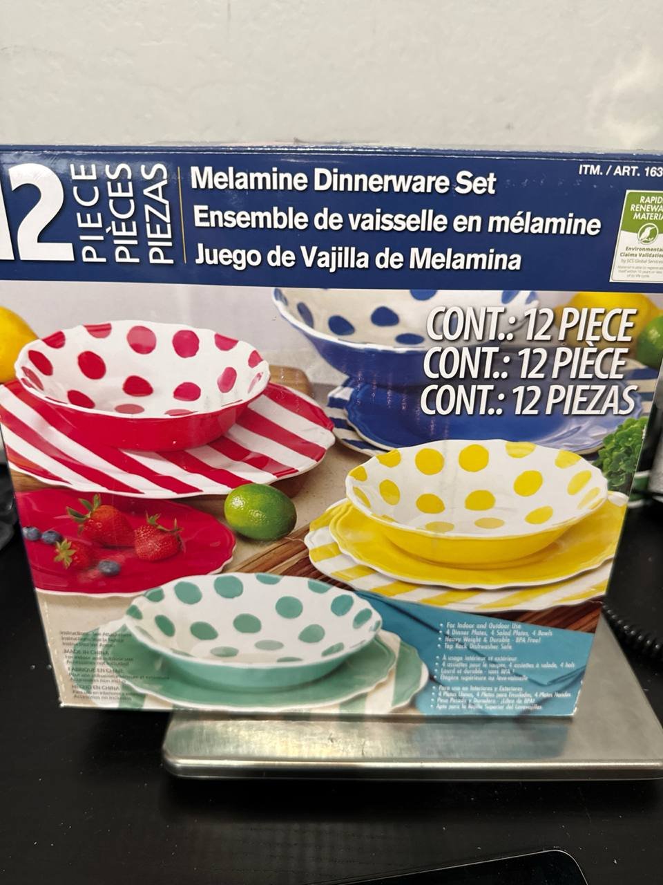 12 peças jogo de Melanina bowls e prato