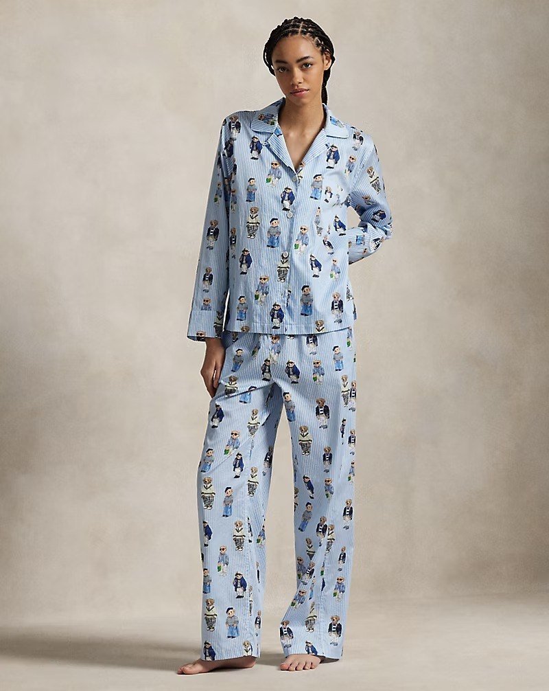 Polo Bear Cotton Sateen Pajama Set