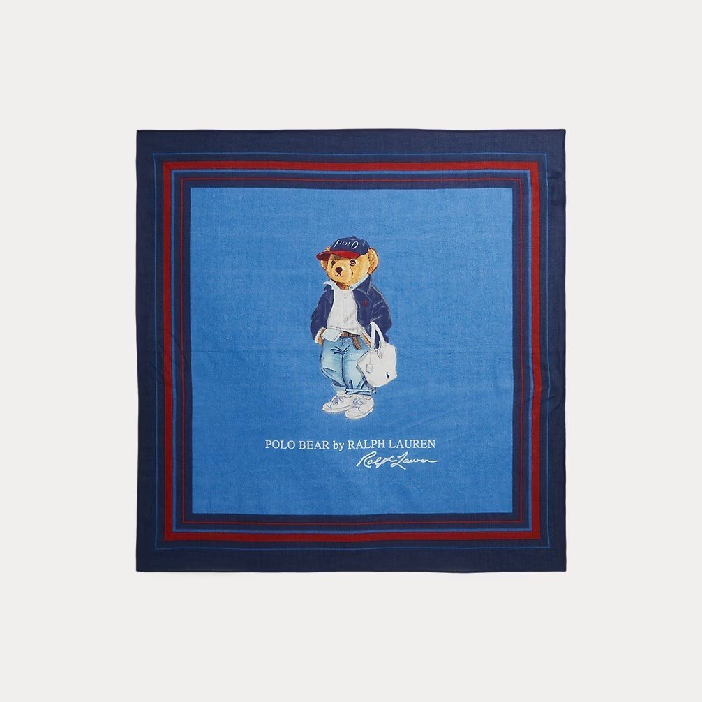 lenço Polo Bear Cotton Square Scarf