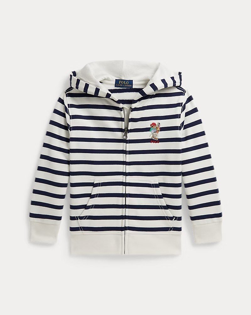 Polo Bear Striped Fleece Hoodie