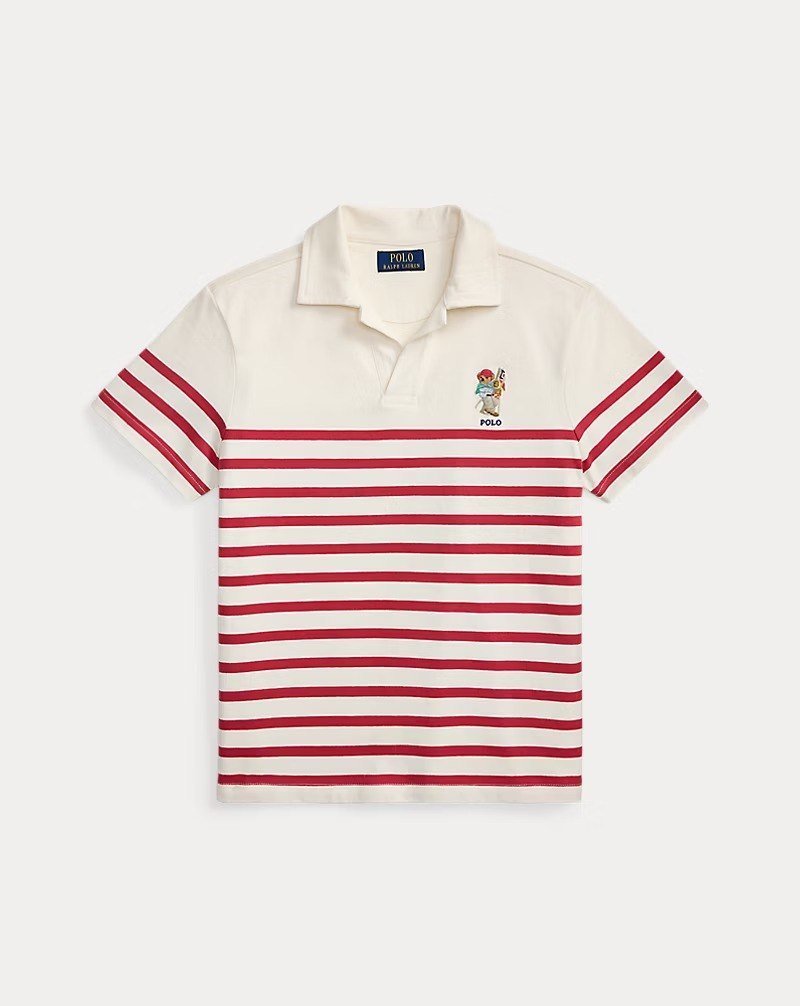 Polo Bear Striped Cotton Polo Shirt