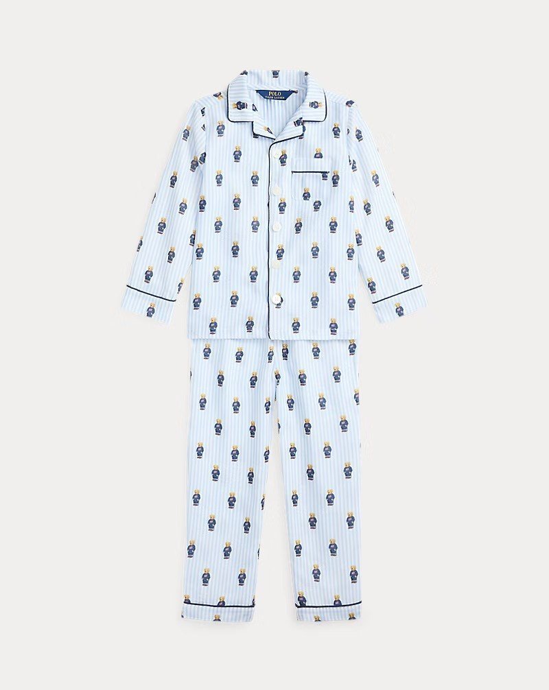 Polo Bear Striped Twill Sleep Set