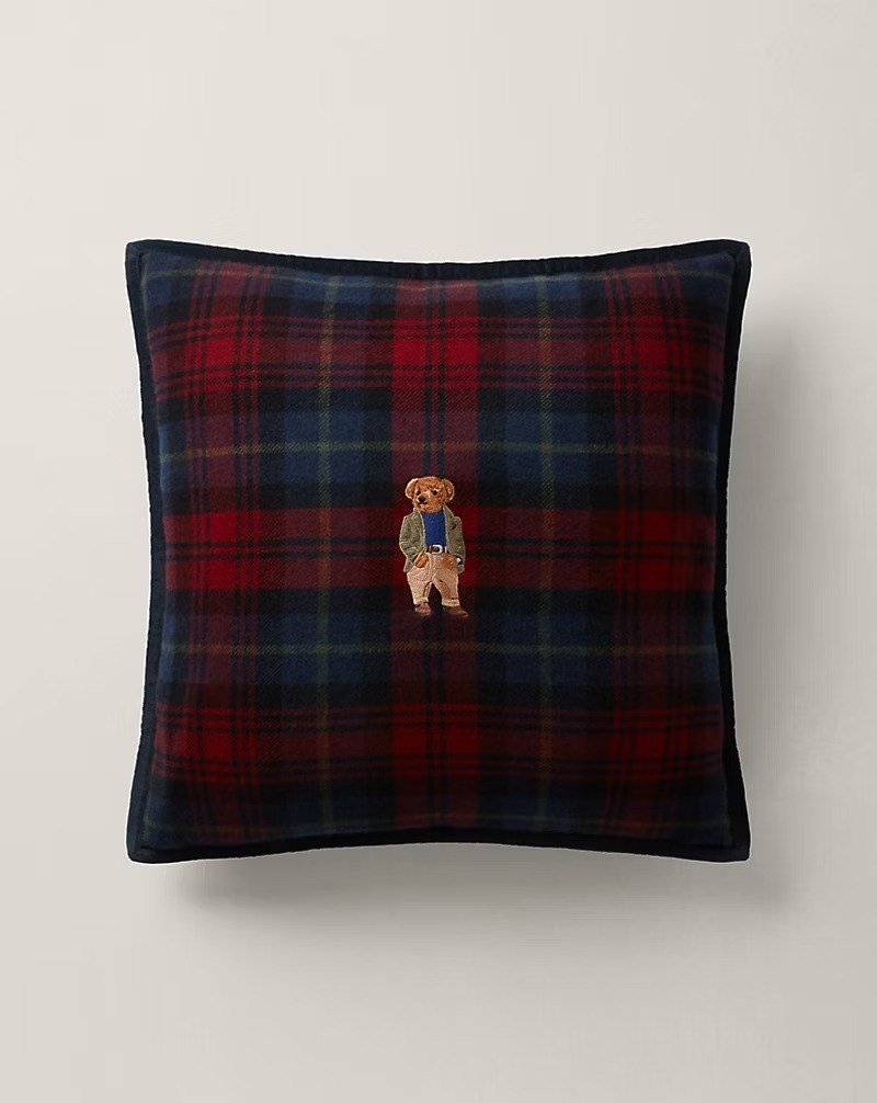 Tartan Polo Bear Throw Pillow