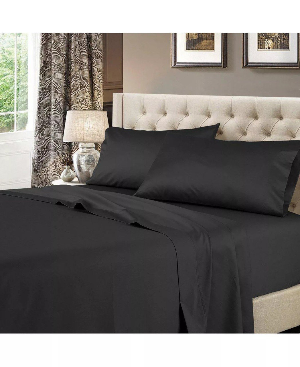 Egyptian Linens600 Thread Count Solid Cotton 4 Piece Sheets Set, Queen