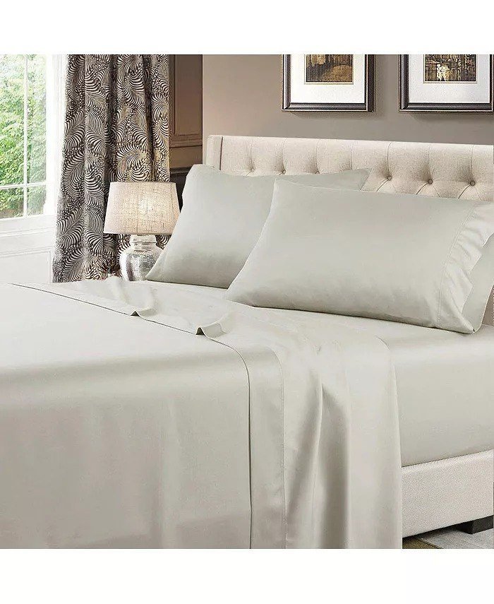 Egyptian Linens600-Thread Count Solid Cotton 4-Pc. Sheet Set, King