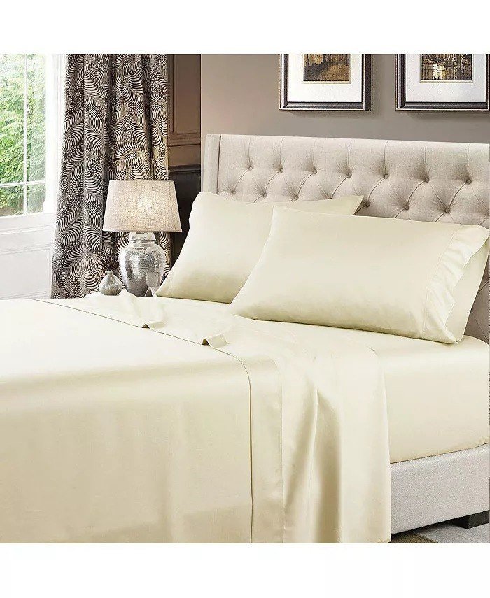Egyptian Linens600-Thread Count Solid Cotton 4-Pc. Sheet Set, King