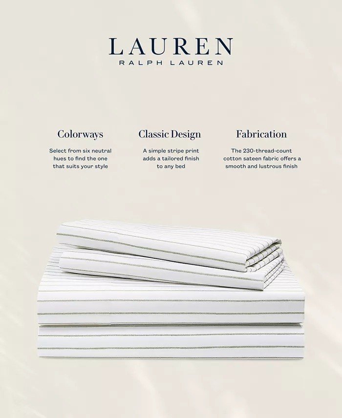 Lauren Ralph LaurenSpencer Stripe Sheet Set, Queen