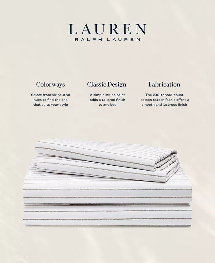 Lauren Ralph LaurenSpencer Stripe Sheet Set, Queen