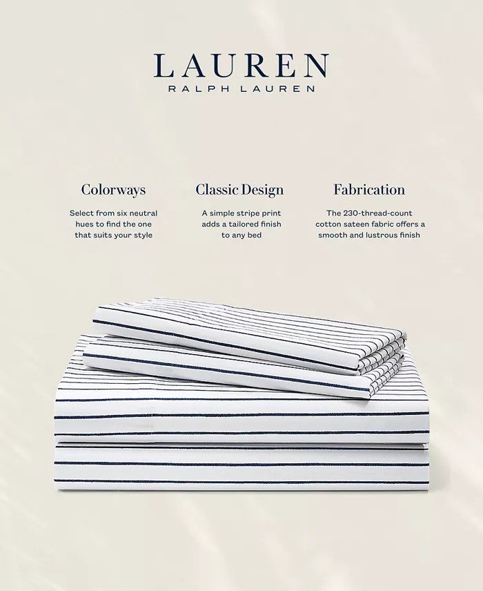 Lauren Ralph LaurenSpencer Stripe Sheet Set, Queen