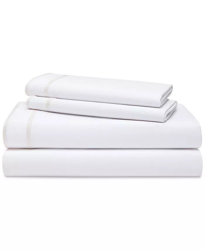 Lauren Ralph LaurenSpencer 300 Thread Count Sateen Border Sheet Set, Queen