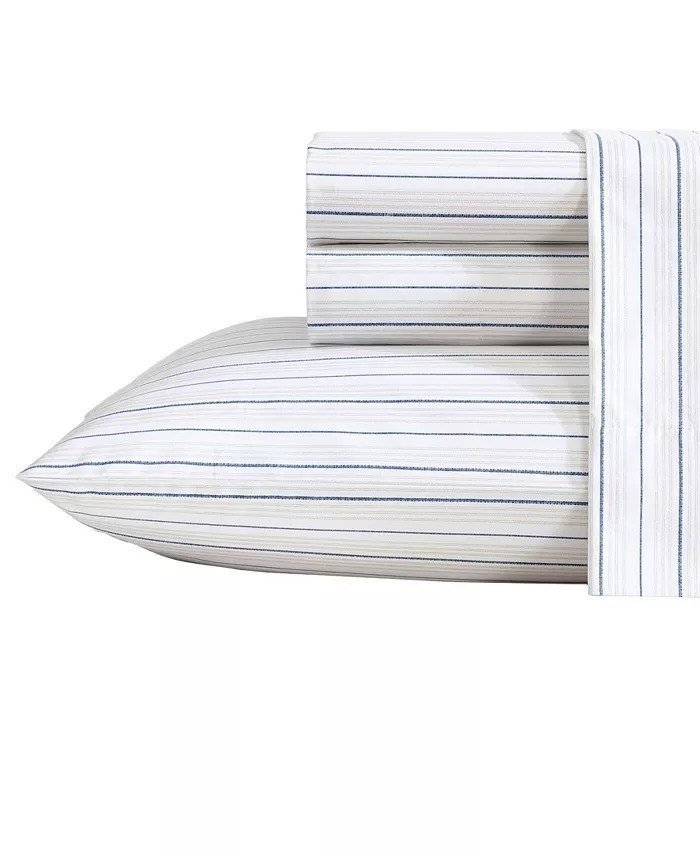 NauticaCotton Percale 4-Piece Sheet Set, Queen