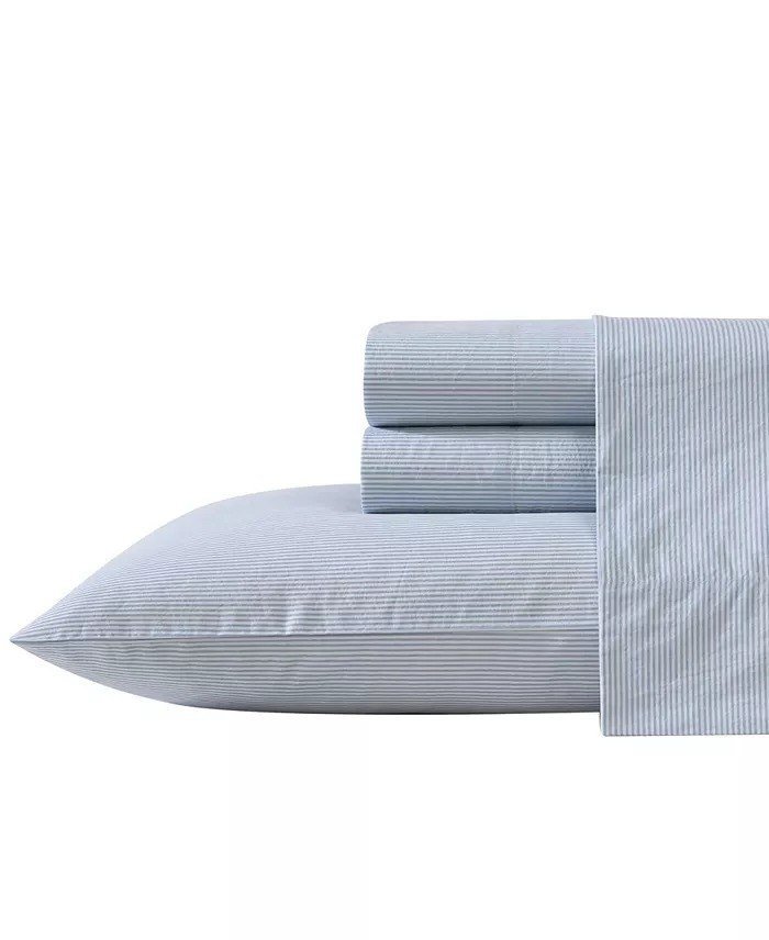 NauticaCotton Percale 4-Piece Sheet Set, King