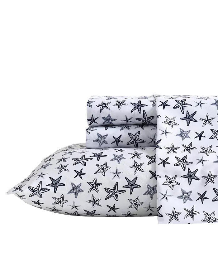 NauticaPrinted Cooling Microfiber 4-Pc. Sheet Set, Queen