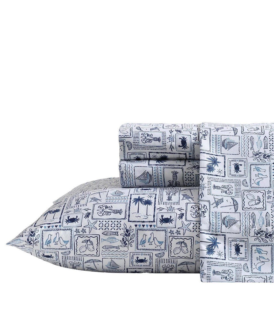 NauticaPrinted Cooling Microfiber 4-Pc. Sheet Set, Queen
