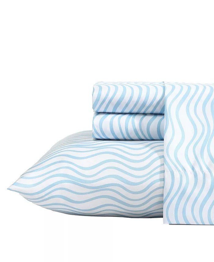 NauticaPrinted Cooling Microfiber 4-Pc. Sheet Set, Queen