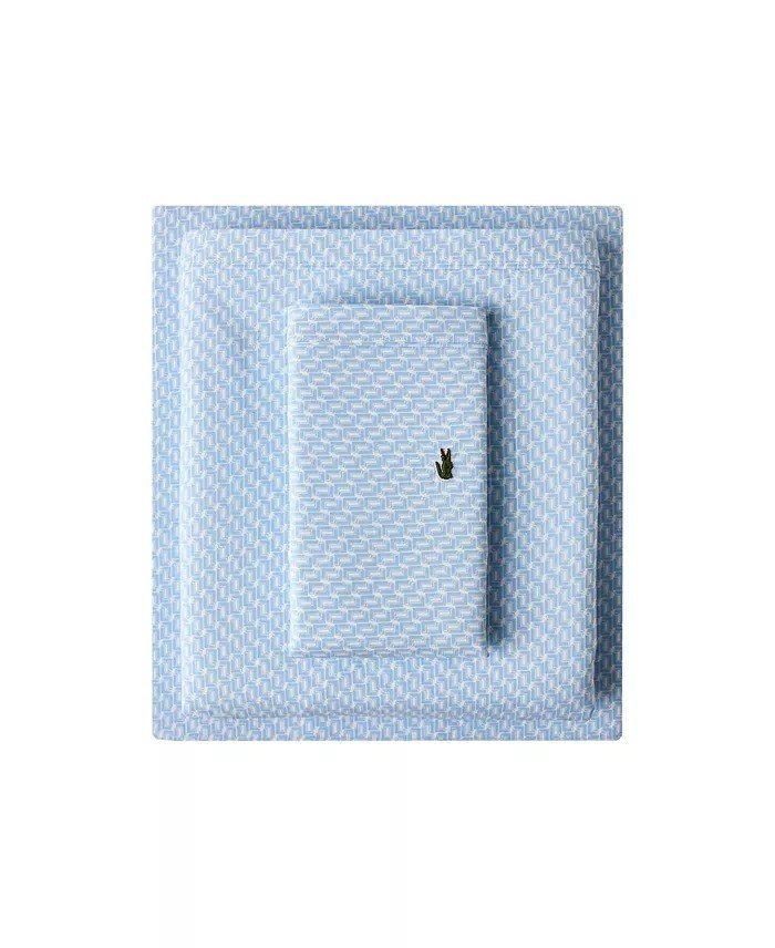 Lacoste HomePrinted Cotton Percale 3-Pc. Sheet Set, Twin